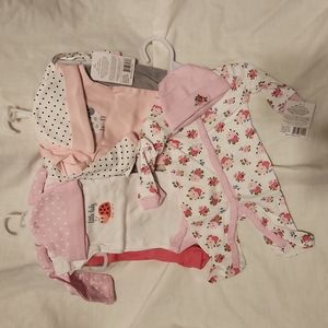 2 preemie layette sets & sleeper